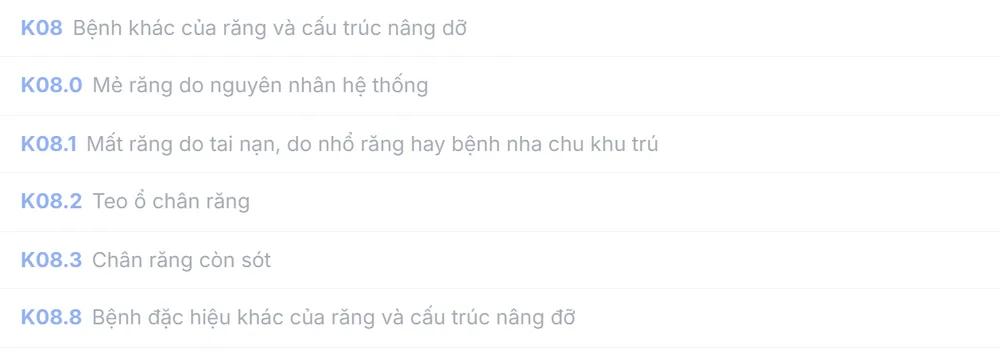 Gợi ý mã ICD-10 hiện ra khi gõ mã bệnh