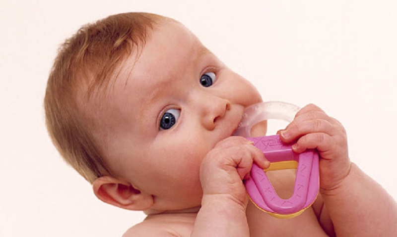 Trẻ mọc răng sẽ thích ngậm các đồ vật nên cha mẹ cần vệ sinh sạch sẽ đồ chơi cho con